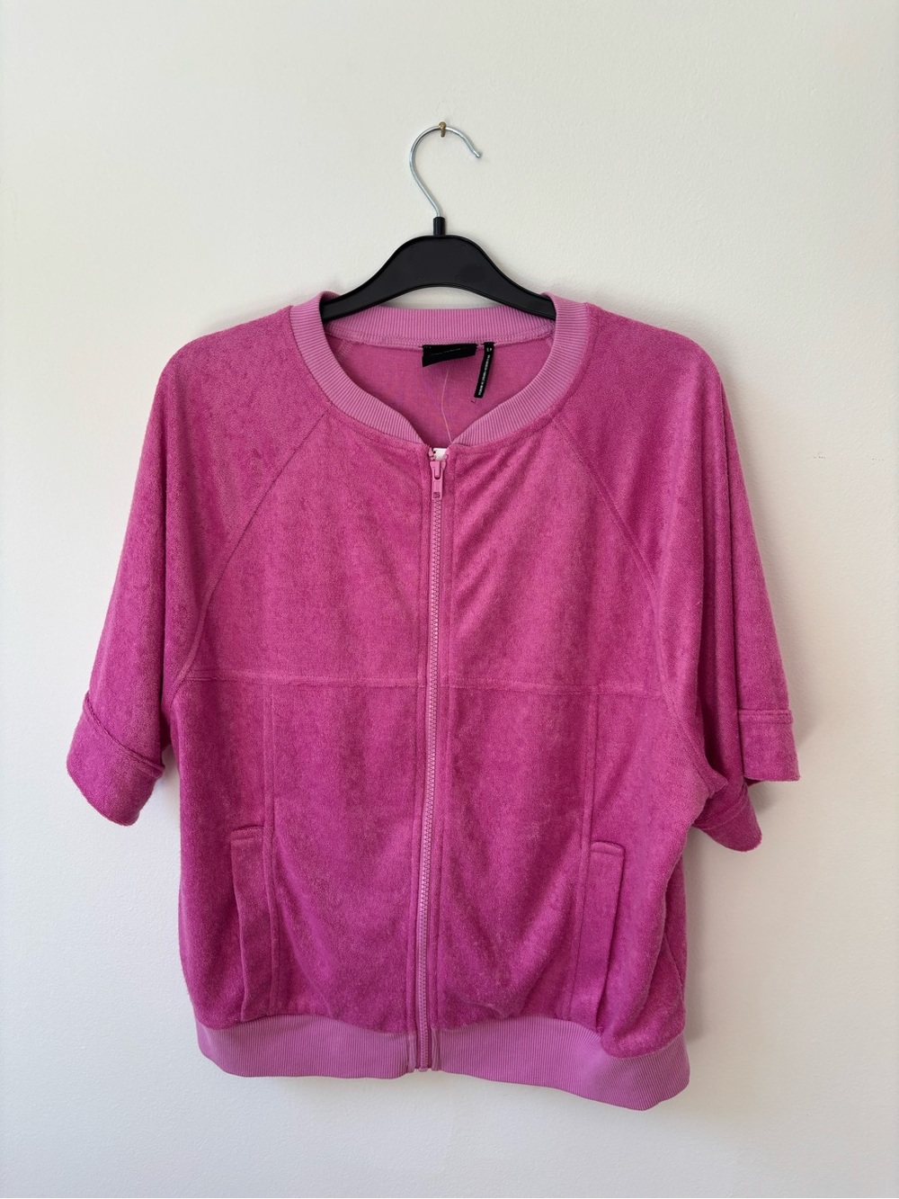 URBAN OUTFITTERS Pink Terry Cloth Zip Up